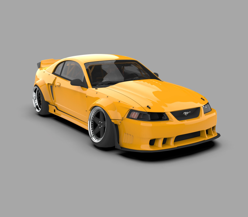Mustang SVT Cobra High Performance Muscle Car 3D मॉडल .c4d .max .obj .3ds .fbx .stl .blend 