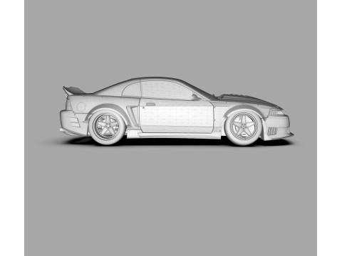 Mustang SVT Cobra High Performance Muscle Car 3D मॉडल