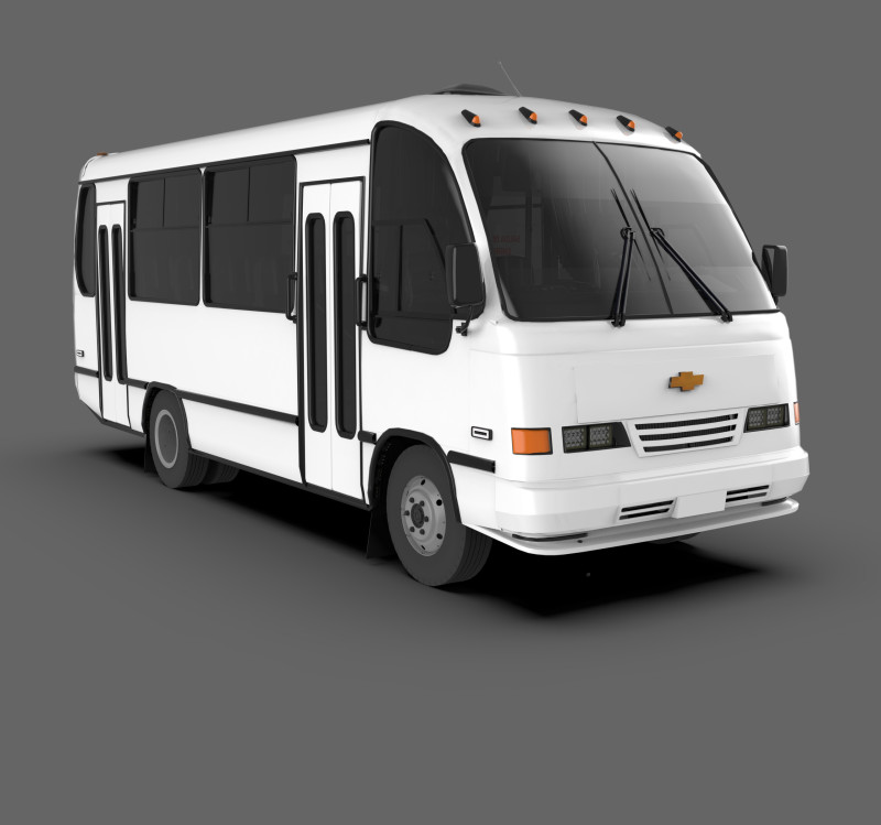 Isuzu NPR Bus Mid-Size Passenger Bus 3D Model .c4d .max .obj .3ds .fbx .stl .blend