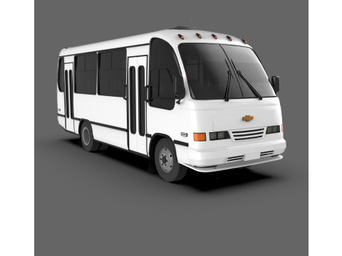 Isuzu NPR Bus Mid-Size Passenger Bus 3D Model