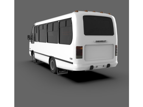Isuzu NPR Bus Mid-Size Passenger Bus 3D Model