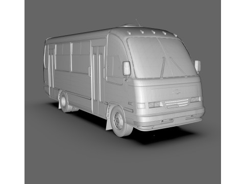 Isuzu NPR Bus Mid-Size Passenger Bus 3D Model