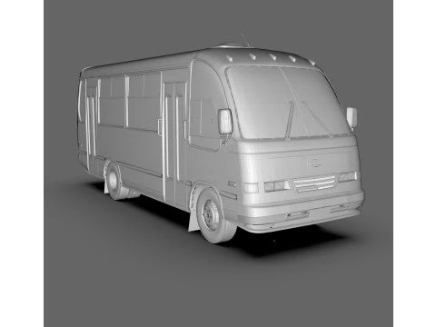 Isuzu NPR Bus Mid-Size Passenger Bus 3D Model