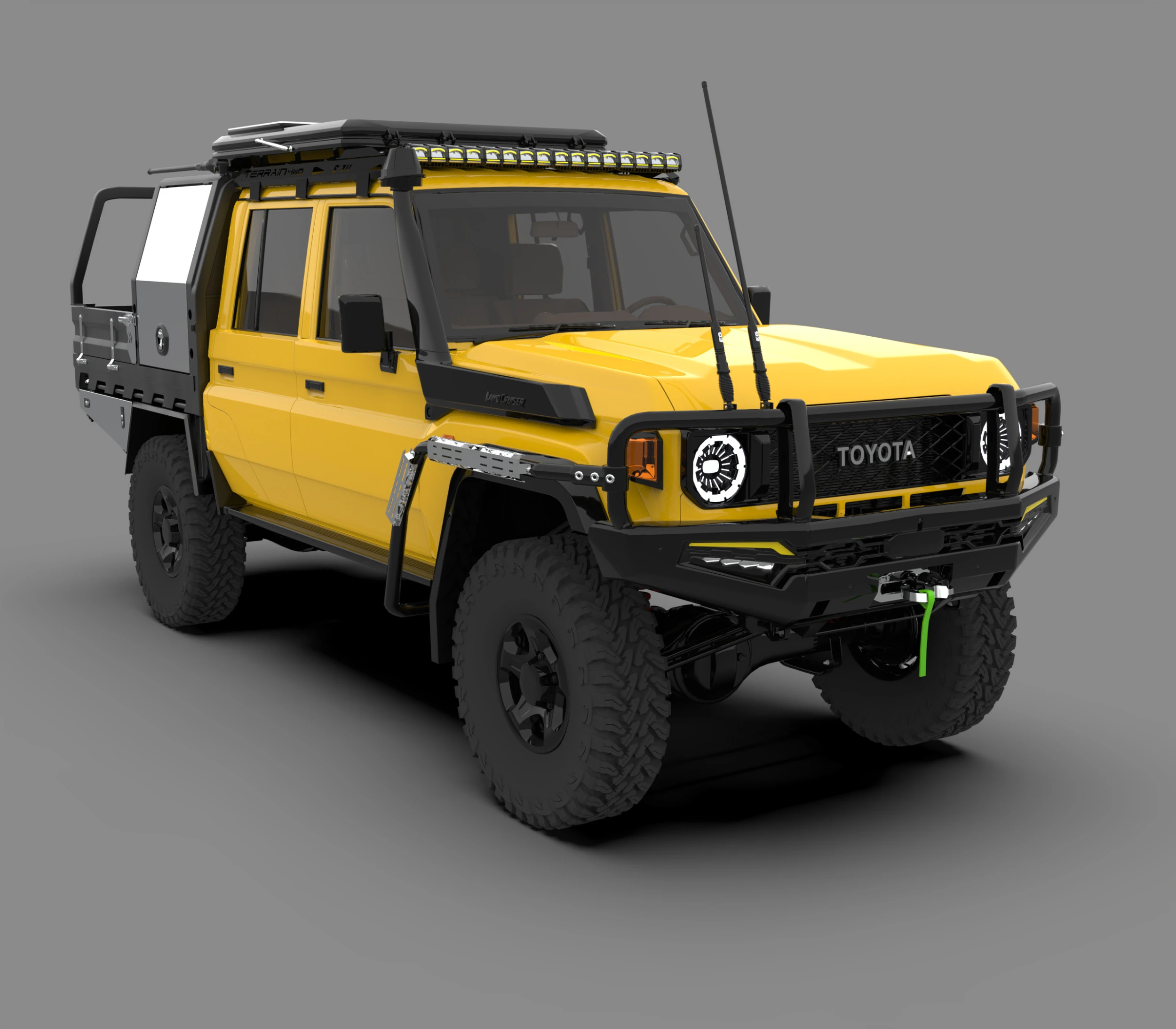 Toyota Land Cruiser J79 Double Cab CAMPER EDITION 3D Model .c4d .max .obj .3ds .fbx .stl .blend 