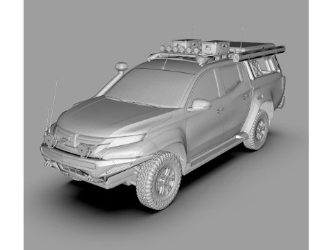 Camionete Mitsubishi L200 todo-o-terreno 4x4 Modelo 3D