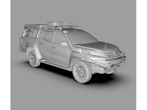 Camionete Mitsubishi L200 todo-o-terreno 4x4 Modelo 3D