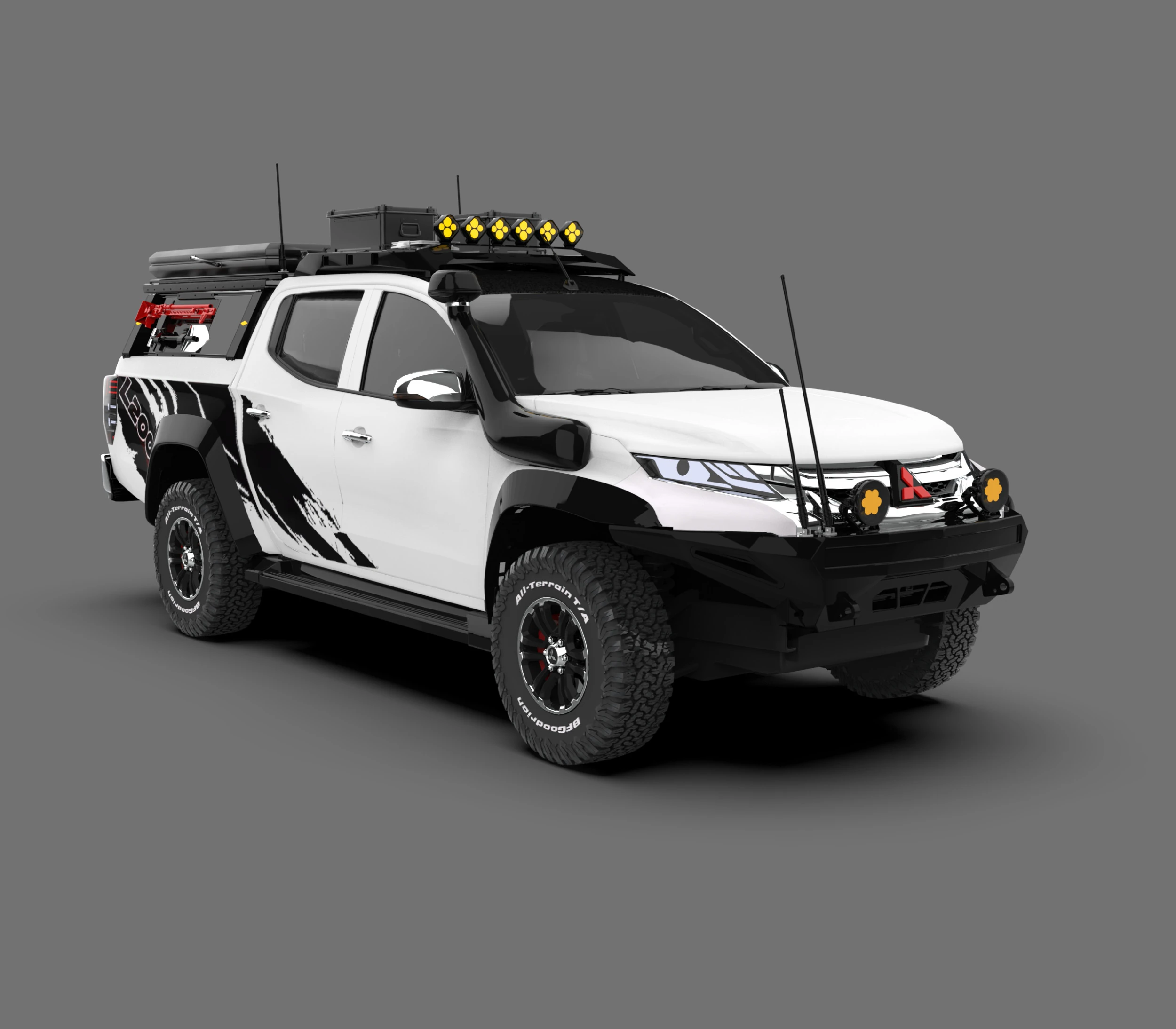 Camionete Mitsubishi L200 todo-o-terreno 4x4 Modelo 3D .c4d .max .obj .3ds .fbx .stl .blend 
