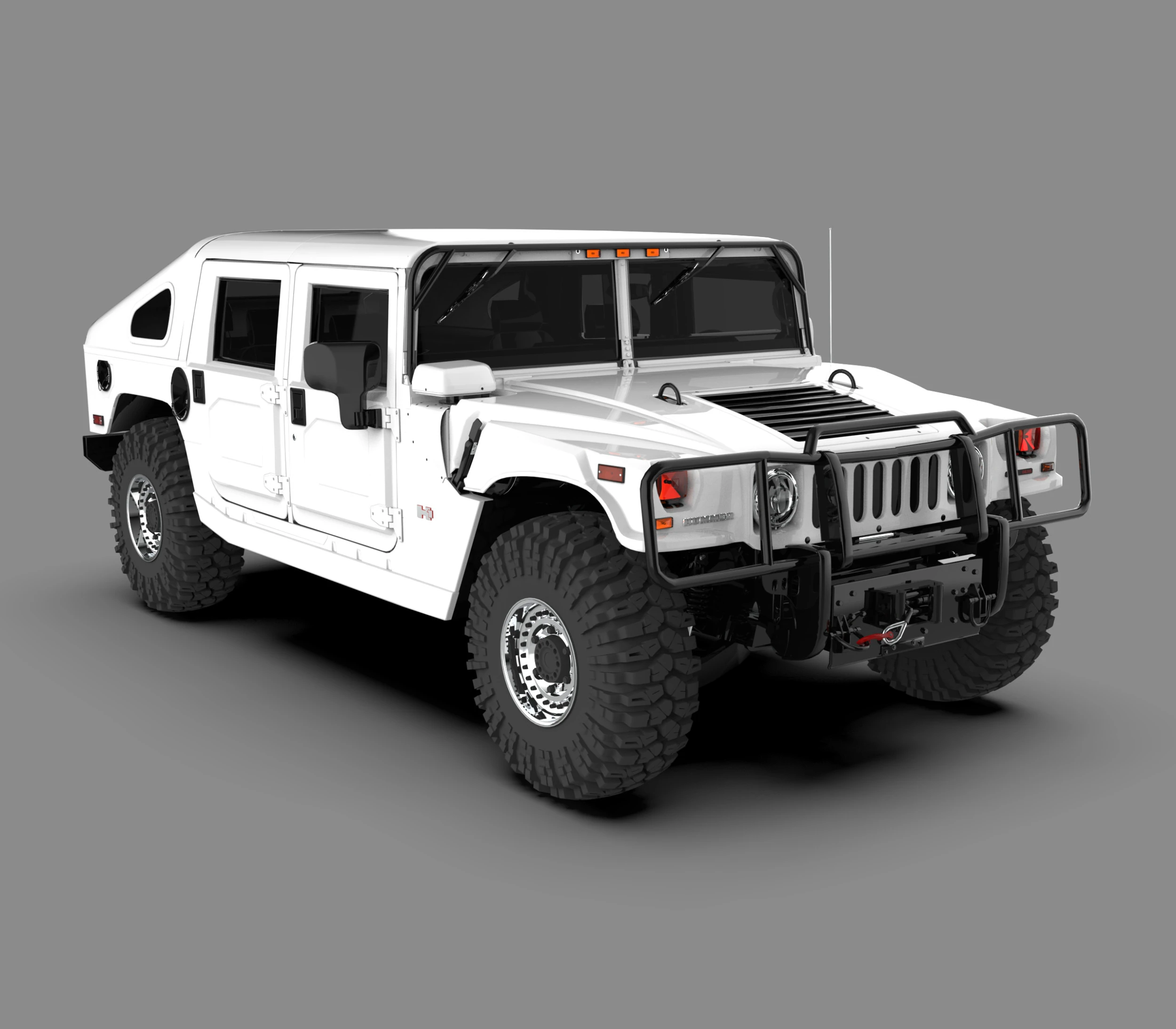 Hummer H1 Military Off-Road SUV 3D Model .c4d .max .obj .3ds .fbx .stl .blend 