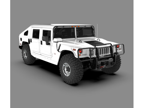 Hummer H1 Askeri Arazi SUV'u 3D Model