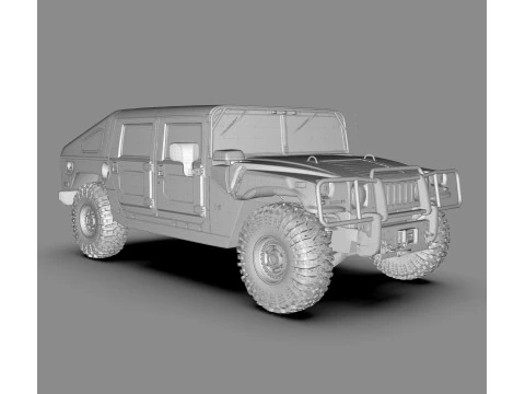 Hummer H1 Military Off-Road SUV 3D Model