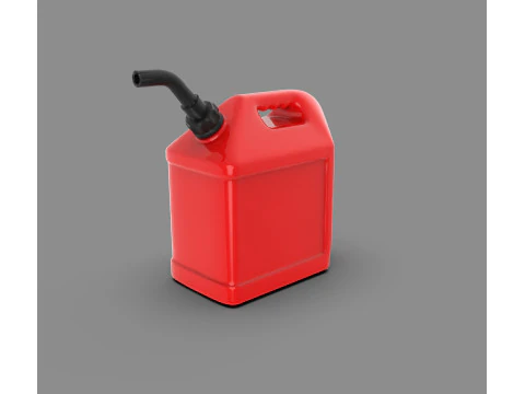Red Plastic Fuel Can Gasoline Jerry Can 3D Model