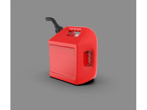 Red Plastic Fuel Can Gasoline Jerry Can 3D Model