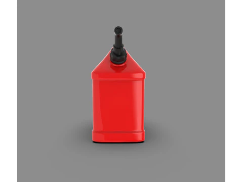 Red Plastic Fuel Can Gasoline Jerry Can 3D Model