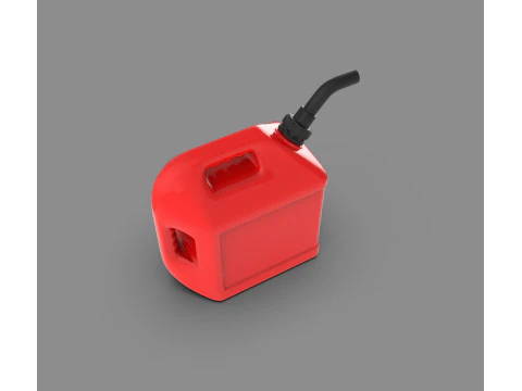Red Plastic Fuel Can Gasoline Jerry Can 3D Model