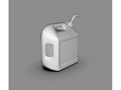 Red Plastic Fuel Can Gasoline Jerry Can 3D Model