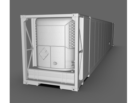 Marten Reefer Container Gekoelde vrachtcontainer 3D Model