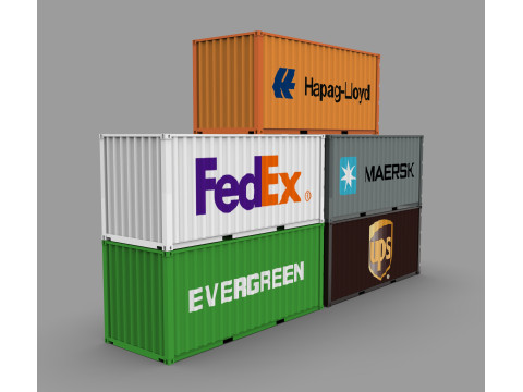 輸送用コンテナパック 産業用貨物コンテナ 3Dモデル