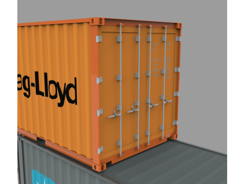 Contenitori di carico industriali del pacchetto del contenitore di spedizione Modello 3D