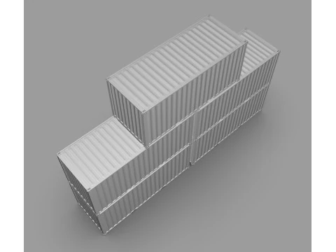 Shipping Container Pack Industrial Cargo Containers 3D Model