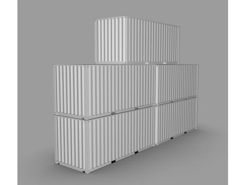 Shipping Container Pack Industrial Cargo Containers 3D Model