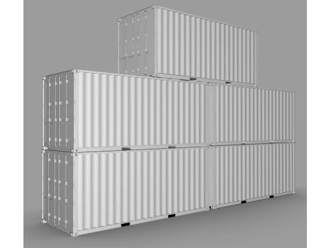 Shipping Container Pack Industrial Cargo Containers 3D Model