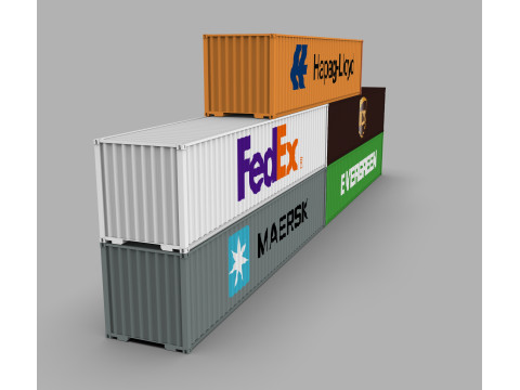 Перевезення контейнерів промислових вантажних контейнерів 3D Модель