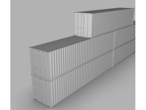 Shipping Container Pack Industrial Cargo Containers 3D Model