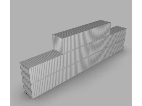 Shipping Container Pack Industrial Cargo Containers 3D Model