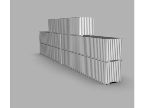 Shipping Container Pack Industrial Cargo Containers 3D Model