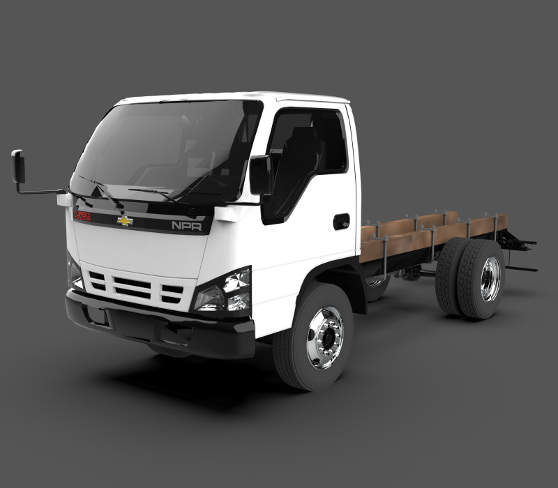Chevrolet NPR Diesel-Lastkraftwagen für mittlere Beanspruchung 3D Modell .c4d .max .obj .3ds .fbx .stl .blend 