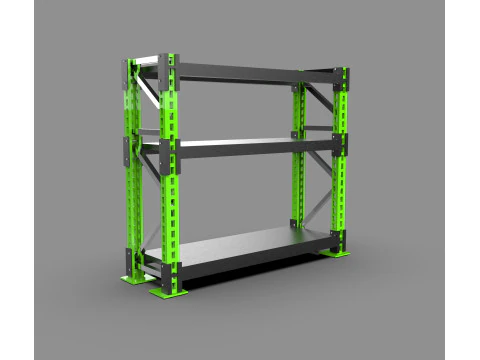 Almac&eacute;n industrial del estante del estante del almacenamiento del metal resistente Modelo 3D