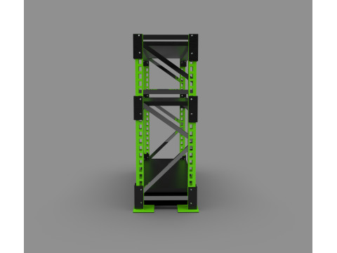 Armazém industrial da prateleira da cremalheira do armazenamento do metal resistente Modelo 3D
