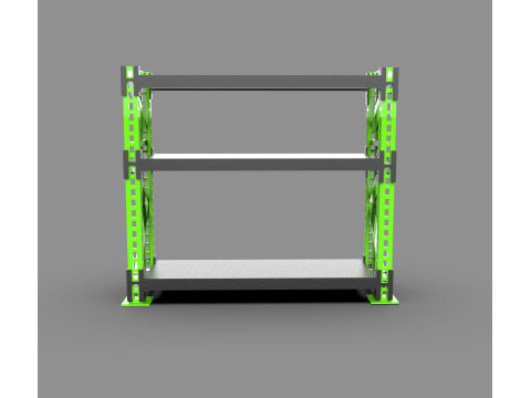 Armazém industrial da prateleira da cremalheira do armazenamento do metal resistente Modelo 3D