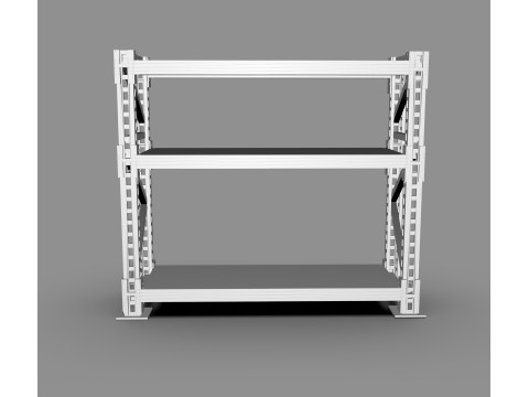 Armazém industrial da prateleira da cremalheira do armazenamento do metal resistente Modelo 3D
