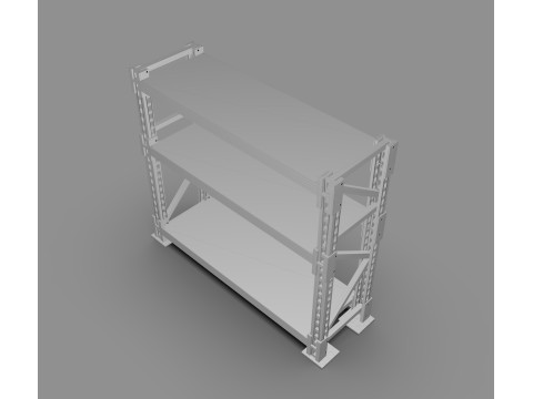 Armazém industrial da prateleira da cremalheira do armazenamento do metal resistente Modelo 3D