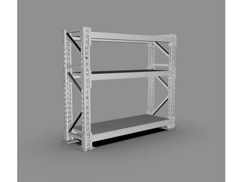 Armazém industrial da prateleira da cremalheira do armazenamento do metal resistente Modelo 3D