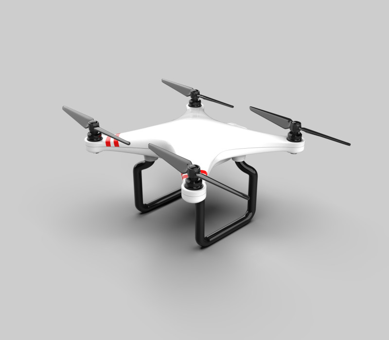 Generic Quadcopter Drone 3D Model .c4d .max .obj .3ds .fbx .stl .blend 