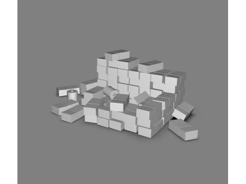 Stacks of Money Cash Piles Prop 3D Model