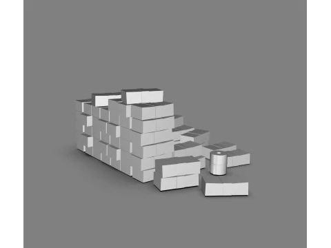 Stacks of Money Cash Piles Prop 3D Model