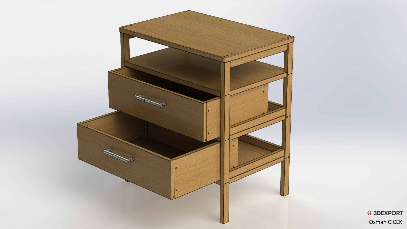 017 - Nightstand 3D Model .c4d .max .obj .3ds .fbx .stl .blend 