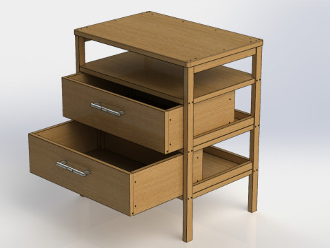 017 - Nightstand 3D 模型