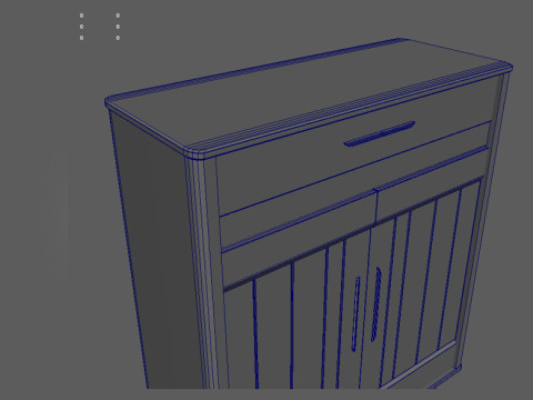 Furniture wooden cupboard with 4k textures and uvs 3D Model