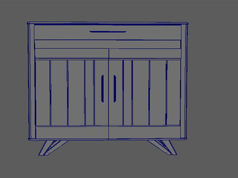 Furniture wooden cupboard with 4k textures and uvs 3D Model