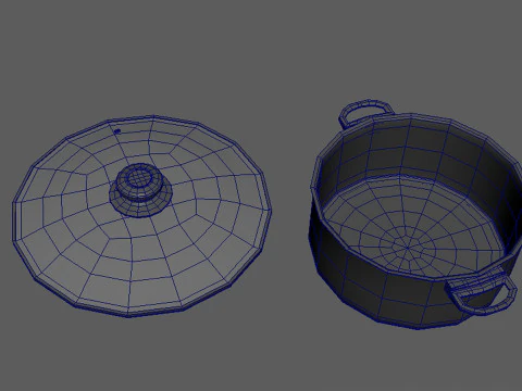 Kitchen Kit pan and cooking pot accessories 4K textures 3D Model