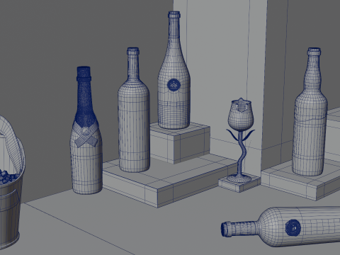 Business Wine Brand Show Set Modello 3D