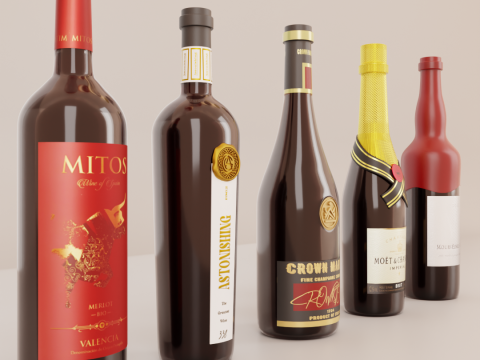 Business Wine Brand Show Set Modello 3D