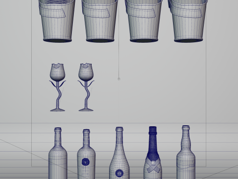 Business Wine Brand Show Set Modello 3D