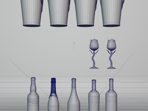 Business Wine Brand Show Set Modello 3D