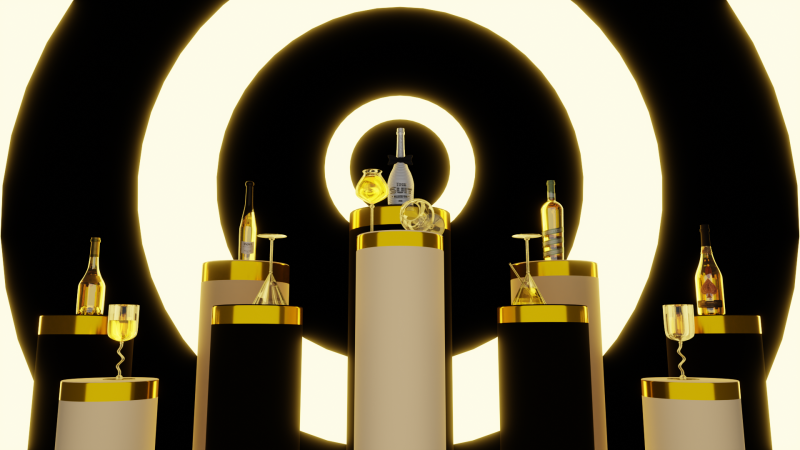 Business Wine Brand Show White Set 3D 模型 .c4d .max .obj .3ds .fbx .stl .blend 