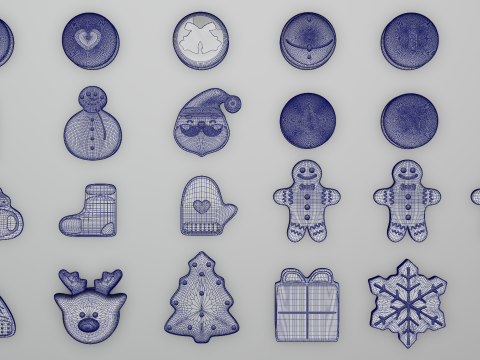 Christmas Cookies all-in-one collection 3D Модель